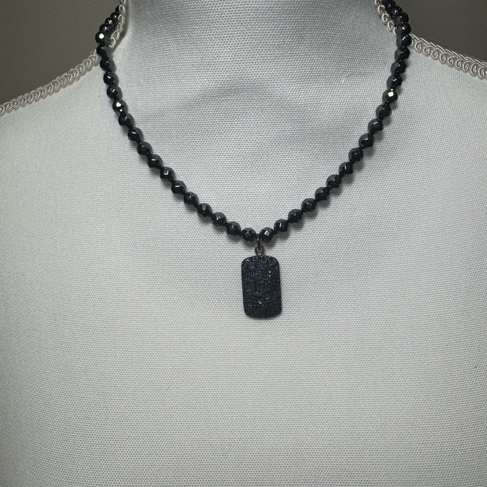 Elegant Black Beaded Necklace